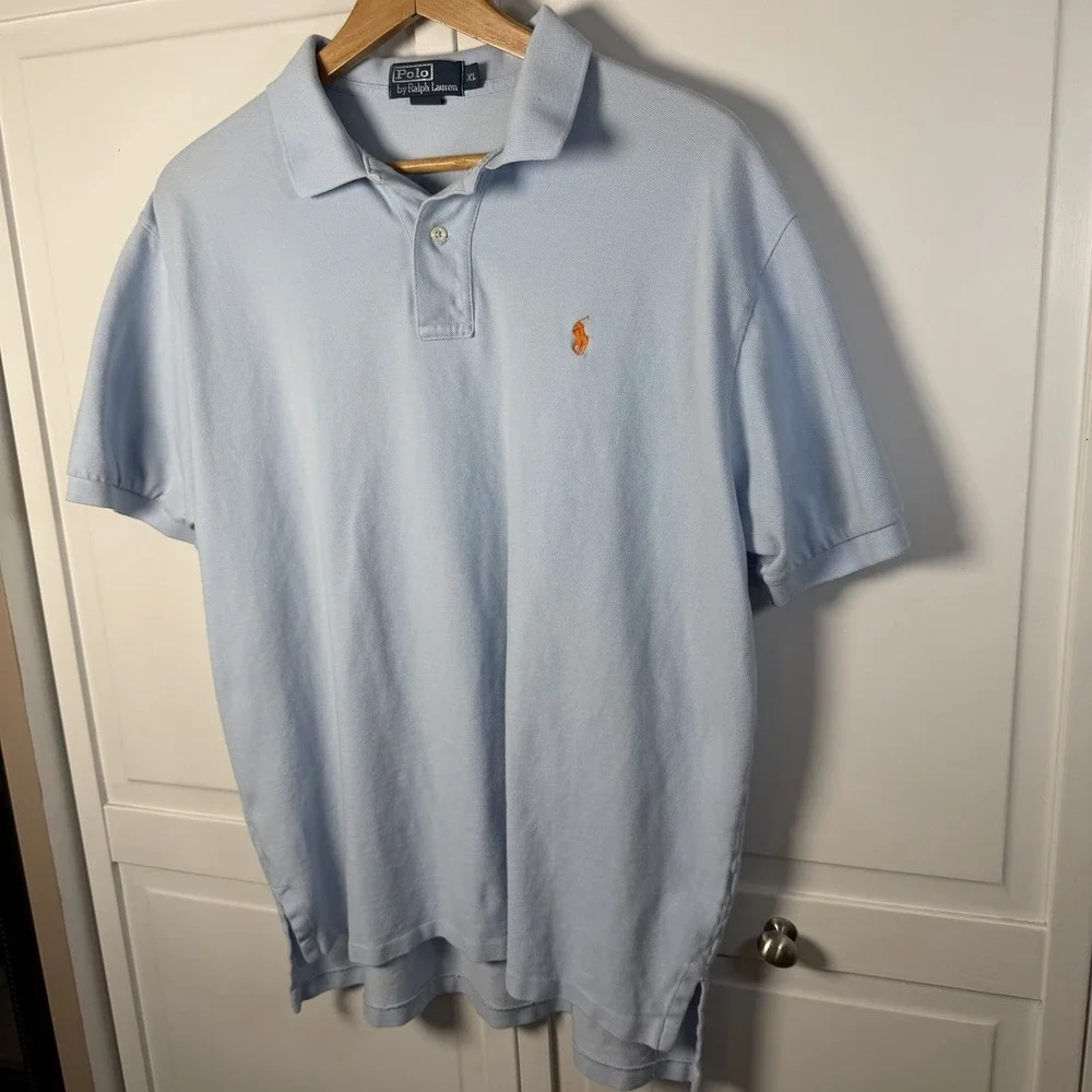 Polo By Ralph Lauren Light Blue Polo Shirt Classic Fit‎ Cotton Men's X-Large